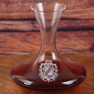 Loniqs Custom Family Crest Wine Decanter – Personalized Heritage Glassware