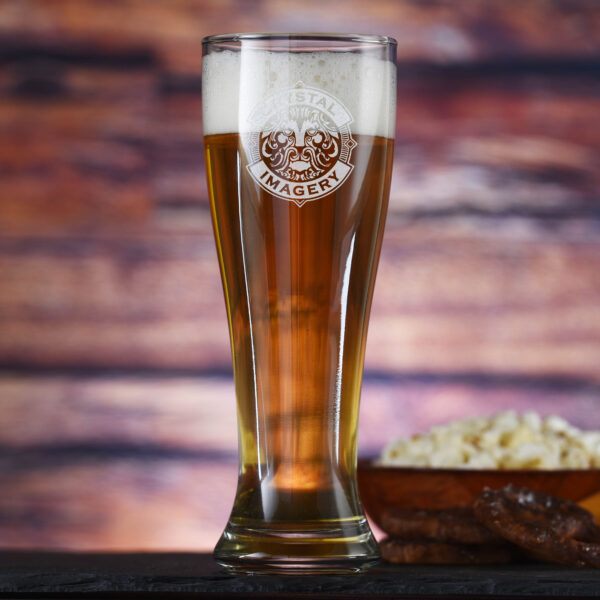 Loniqs Laser Etched Logo Pilsner Glass – Custom Engraved Beer Glass