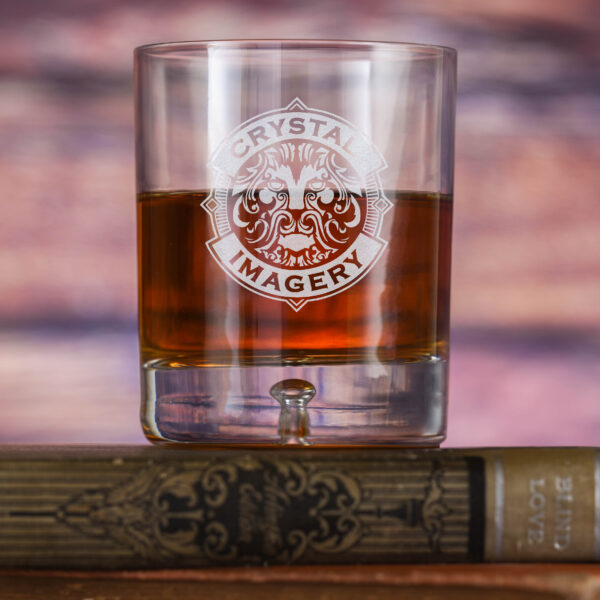 Loniqs Custom Logo Laser Etched Rocks Glass – Bubble Base Tumbler