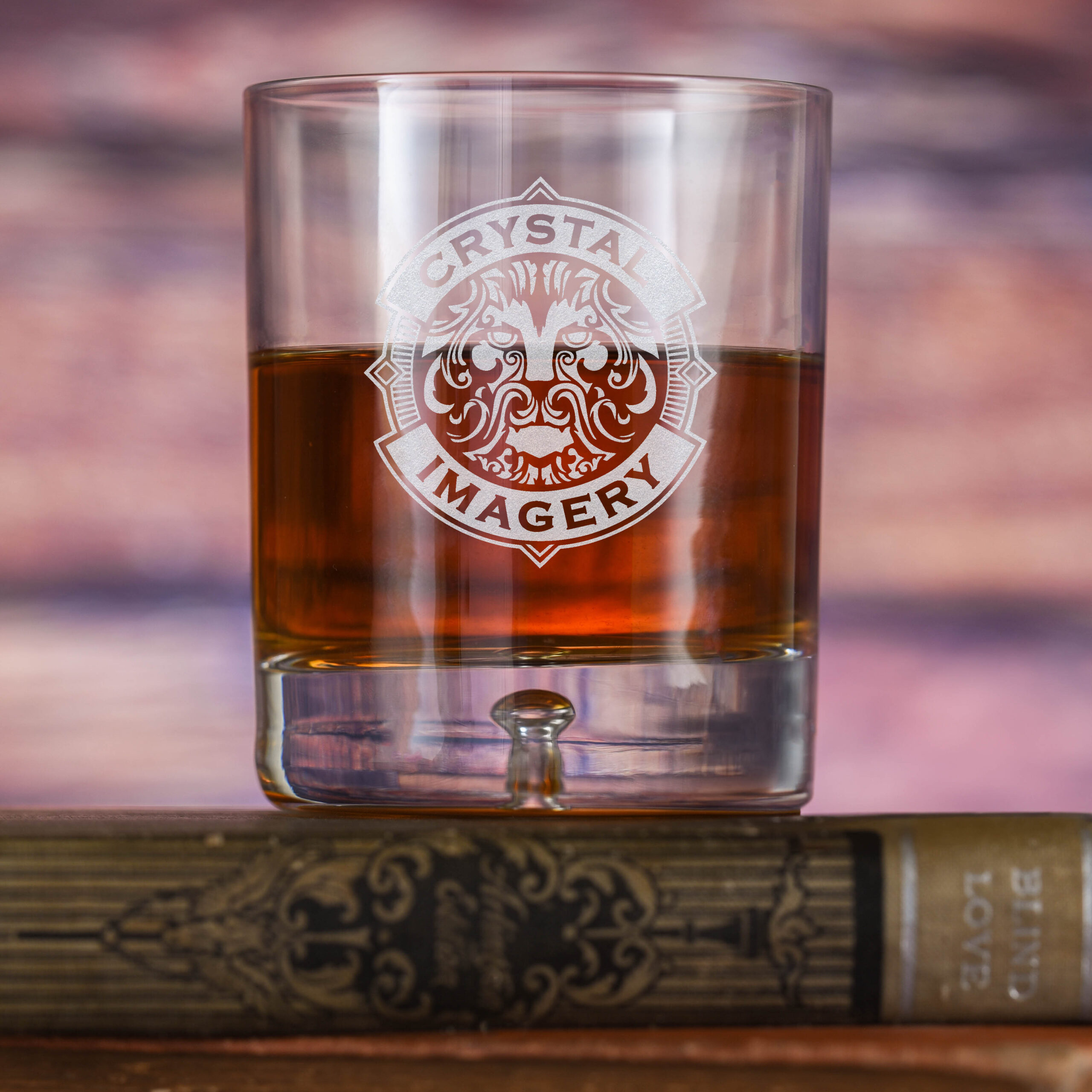 Loniqs Custom Logo Laser Etched Rocks Glass – Bubble Base Tumbler