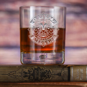 Loniqs Custom Logo Whiskey Glass – Engraved Bubble Base Tumbler