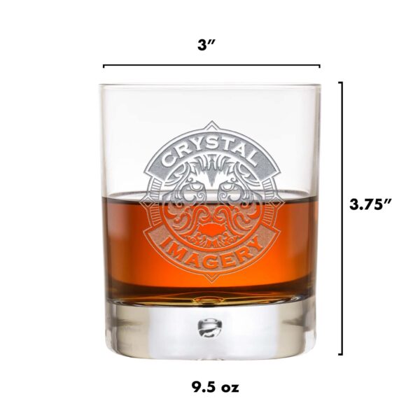 Loniqs Custom Logo Whiskey Glass – Engraved Bubble Base Tumbler - Image 2